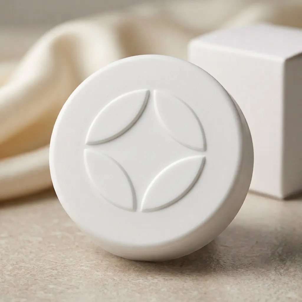 White Auranova cap with the embossed four-point star